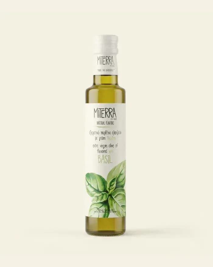 Huile d'Olive au Basilic – Miterra (Aromatisée) — Casa di Milia